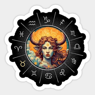 ZODIAC Taurus - Astrological TAURUS - TAURUS - ZODIAC sign - Van Gogh style - 11 Sticker